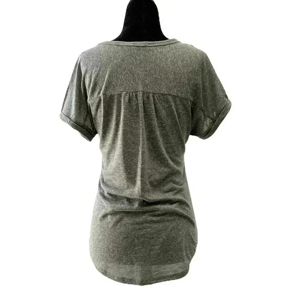 Ricki’s Linen Blend T-Shirt Loose Fit V Neck Short Sleeve Moss Green Size  XS - Picture 2 of 16